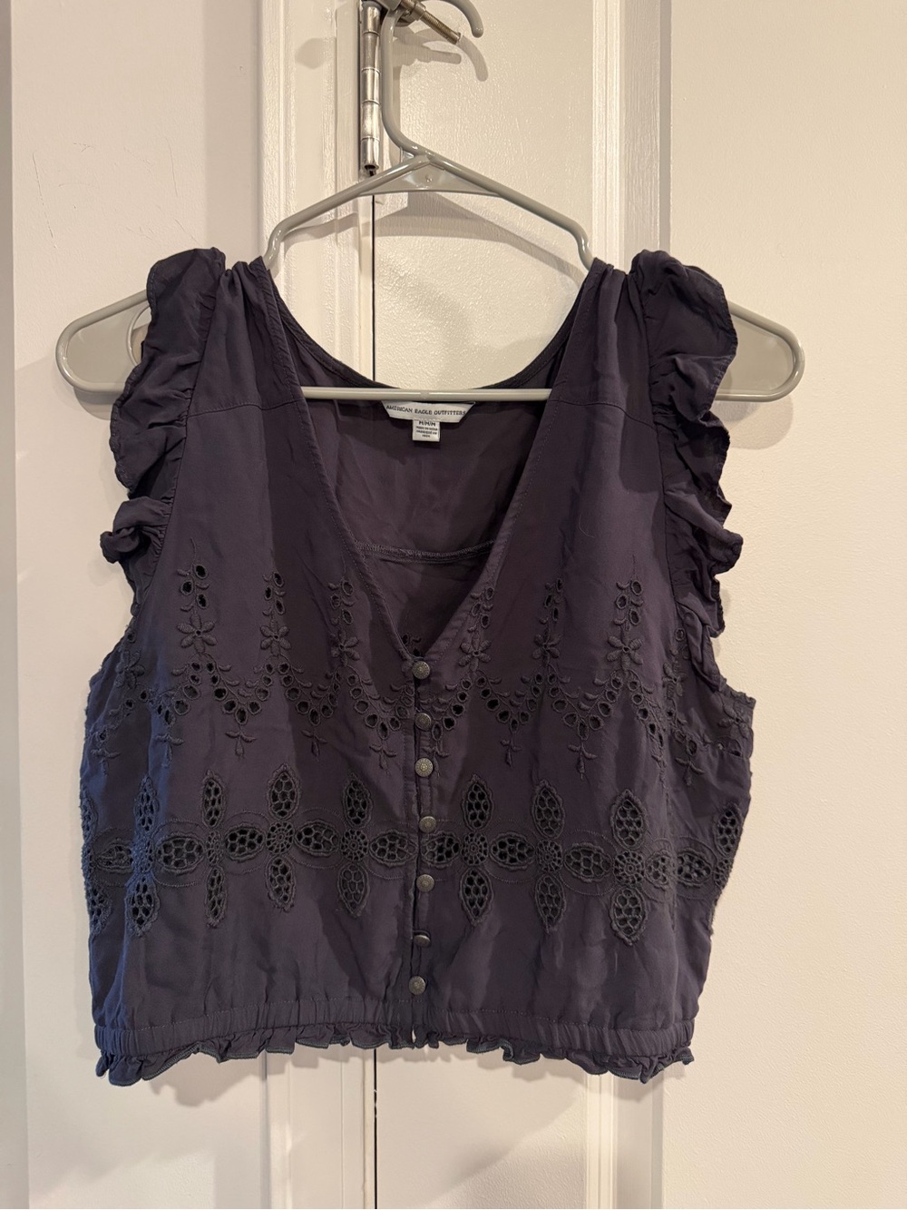 American Eagle Outfitters Button-Front Crop Top